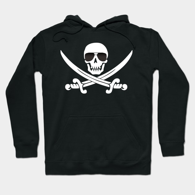 Cool Pirate Skull with Crossed Swords Hoodie by HighBrowDesigns